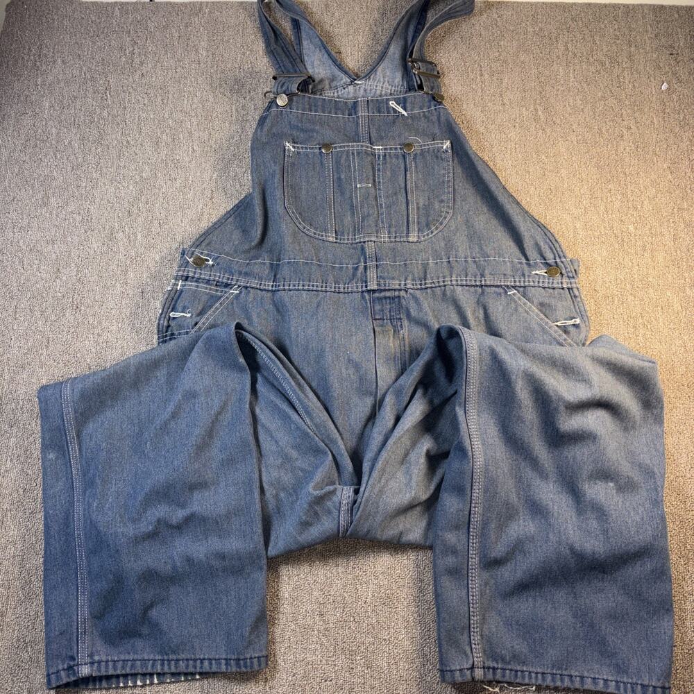 True Vintage 60s/70s Roebucks Weartuff SEARS Overalls Workwear 42x30 Blue Denim